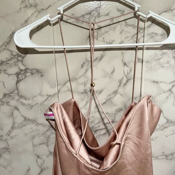 Significant Other T Back Satin Midi Dress - Picture 4 of 9